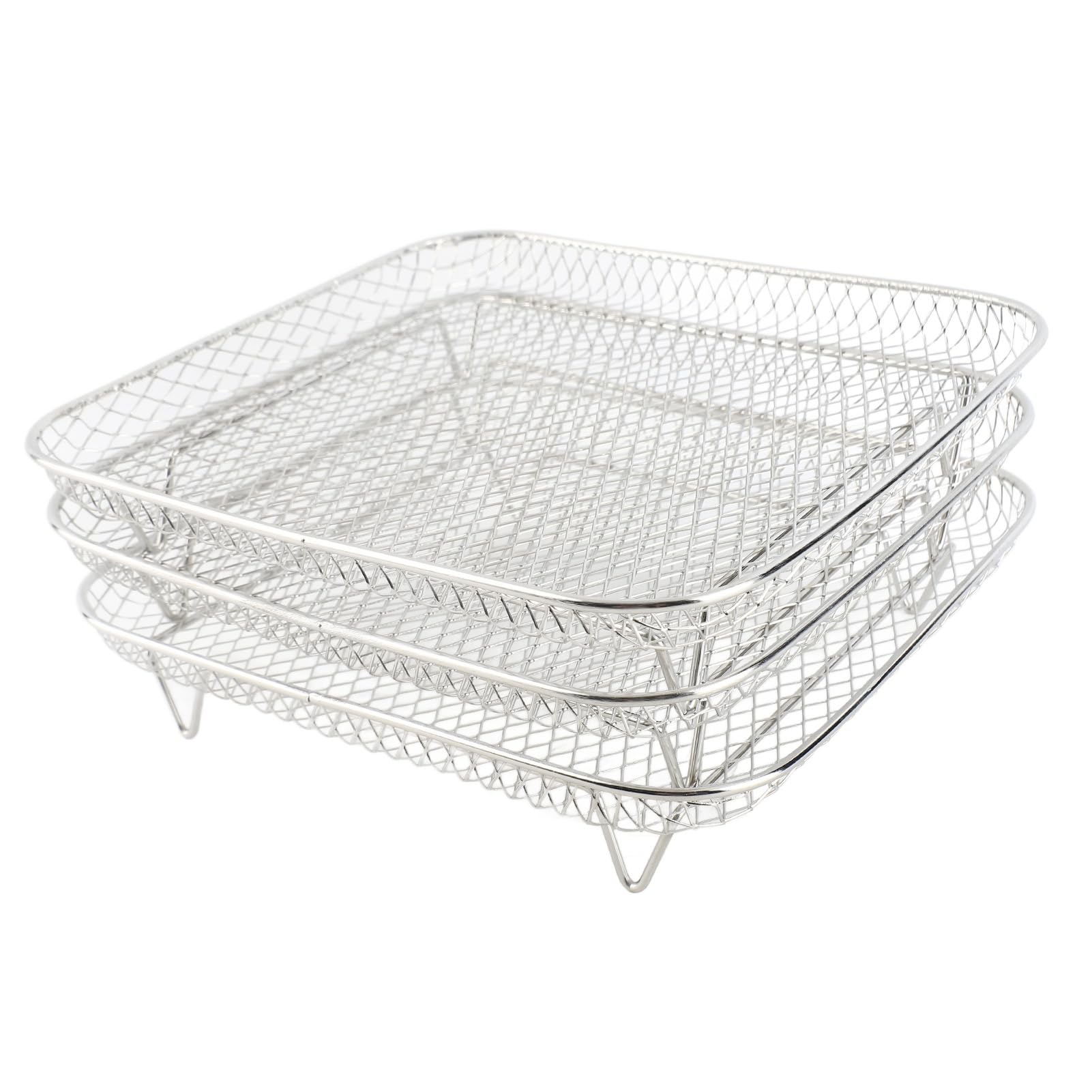Grille carrée pour friteuse à air 3 couches en acier inoxydable pour cuisine