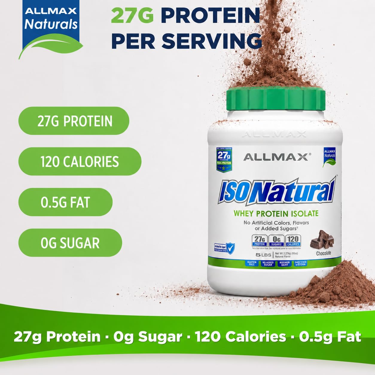 ALLMAX Nutrition Isonatural Whey Protein Isolate - 2.3 kg (Chocolate) — Amazon image 3