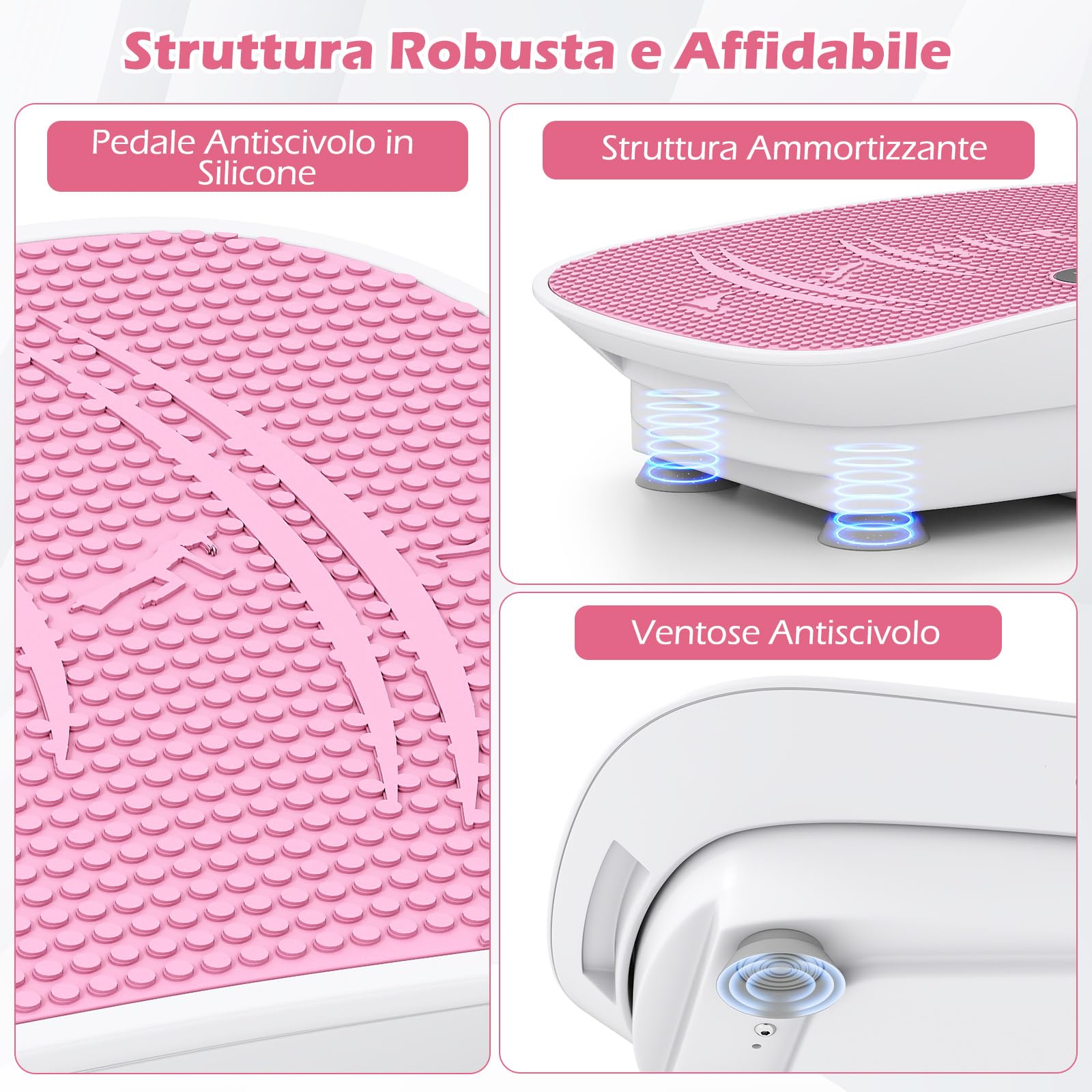 COSTWAY Pedana Vibrante Dimagrante, Piastra Vibrante con 10 Livelli di Vibrazione e Timer, Schermo, Telecomando, Superficie Antiscivolo e 4 Ventose, Allenamento Modellamento Muscolare