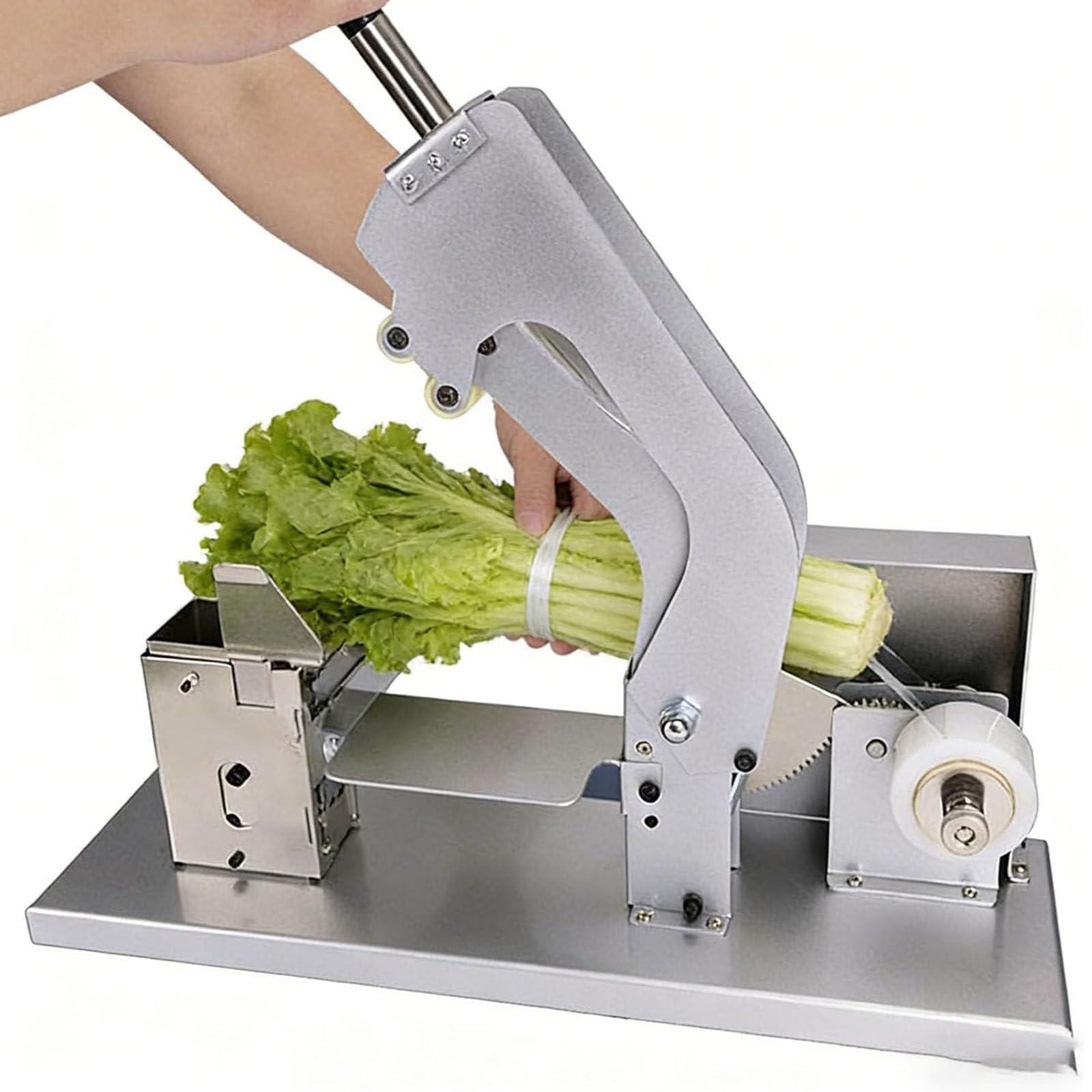 SICWEDIM Vegetable Strapping Machine,Semi-Automatic Pe/PVC Film Bundler with Adjustable Height & Tightness Control,for Supermarkets,Fresh Produce Stores,and Clean Vegetable Processing Facilities