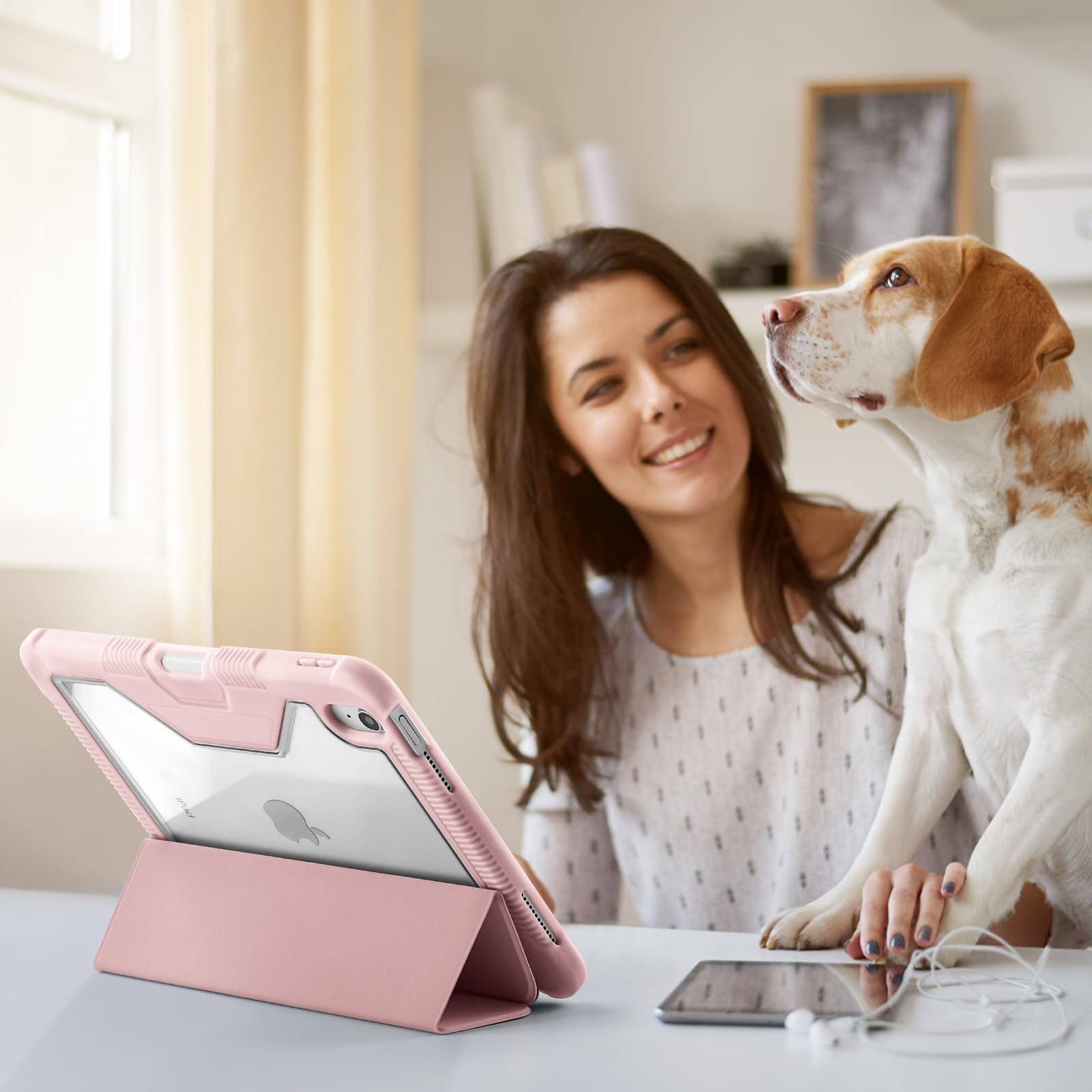 Mastten IPad Case For 11th/10th Gen 11/10.9 Inch - Clear Back Trifold Stand Cover With Pencil Holder