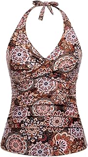 Tempt Me Women Tankini Top Halter Tummy Control Swim Top Twist Front Only V Neck Swimsuit No Bottom Price In India