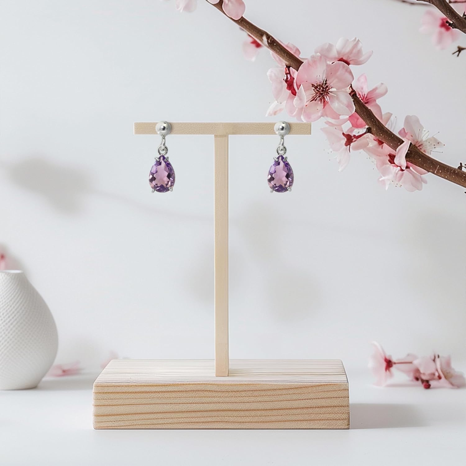 925 Sterling Silver Gemstone Earrings for Women – Birthstone Jewelry – Dainty Silver Teardrop Earrings – Perfect Birthday Gift - Image 9