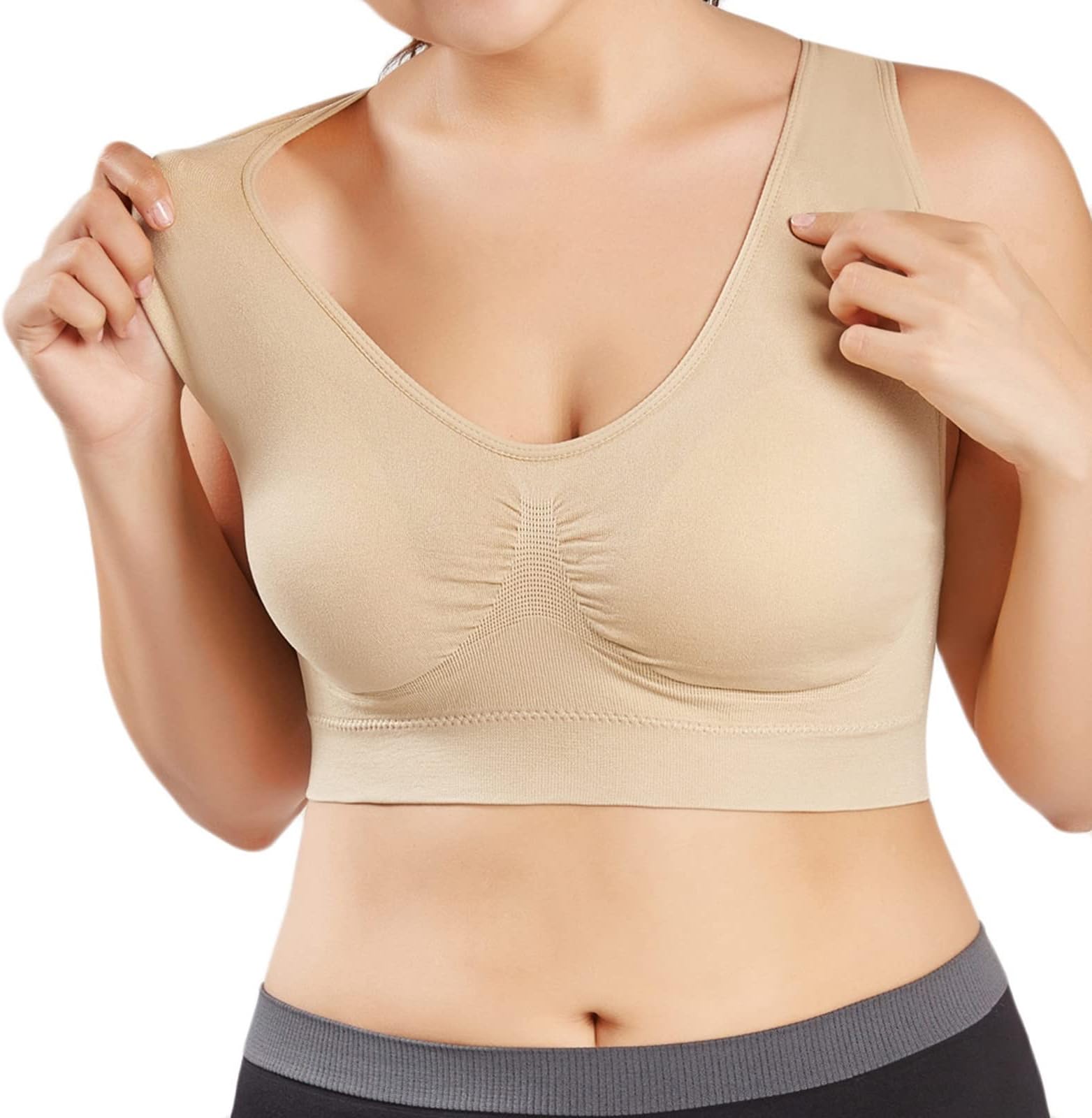 BlczomtSports Bras for Women Smoothing High Support Large Size Fitness Bra Plus Size Seamless Running Workout Underwear