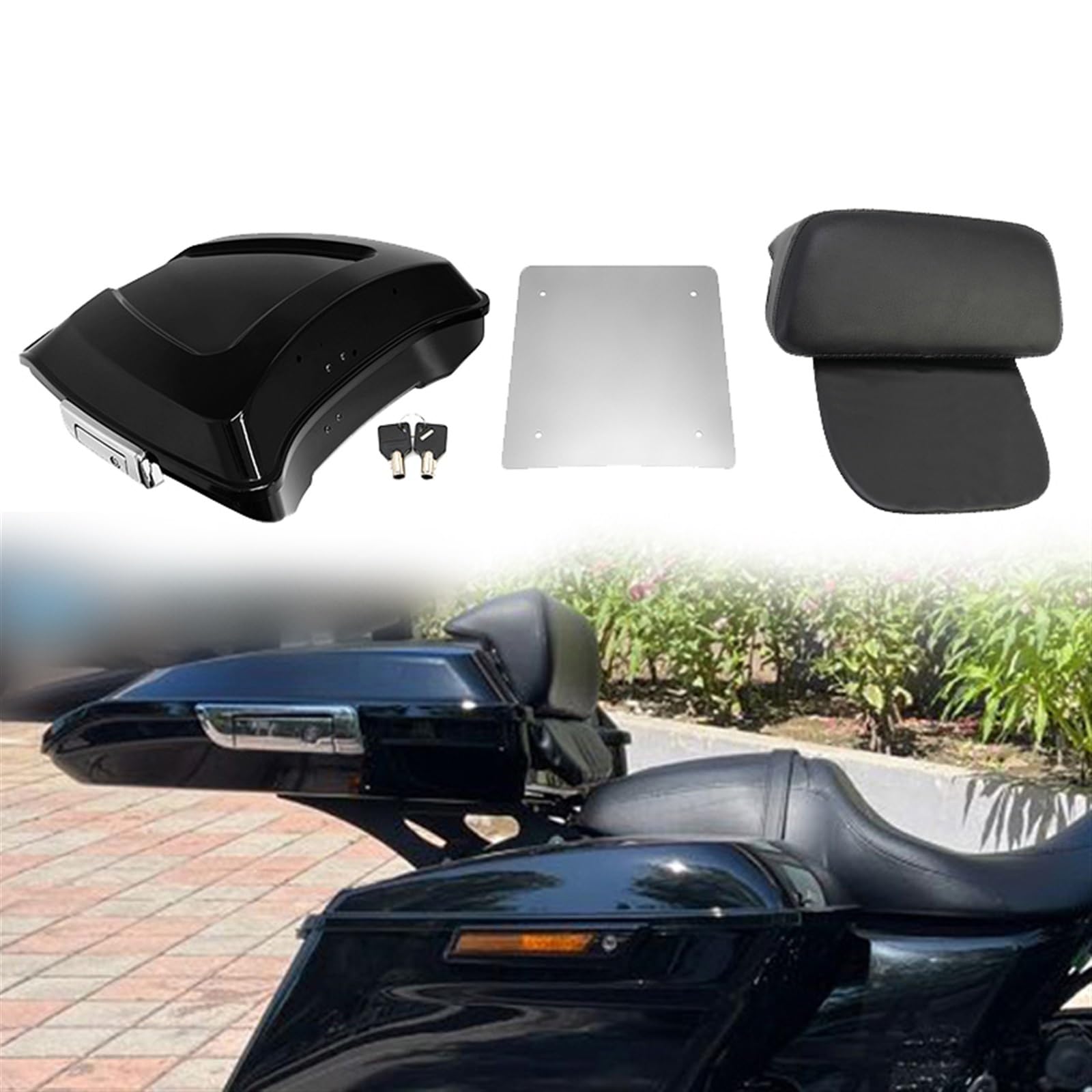 Support de dossier coffre pour moto Harley Touring Street Glide - 8