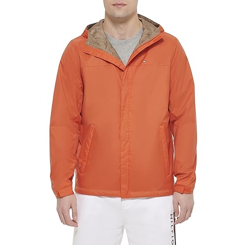 Tommy Hilfiger Men's Lightweight Breathable Waterproof Hooded Jacket