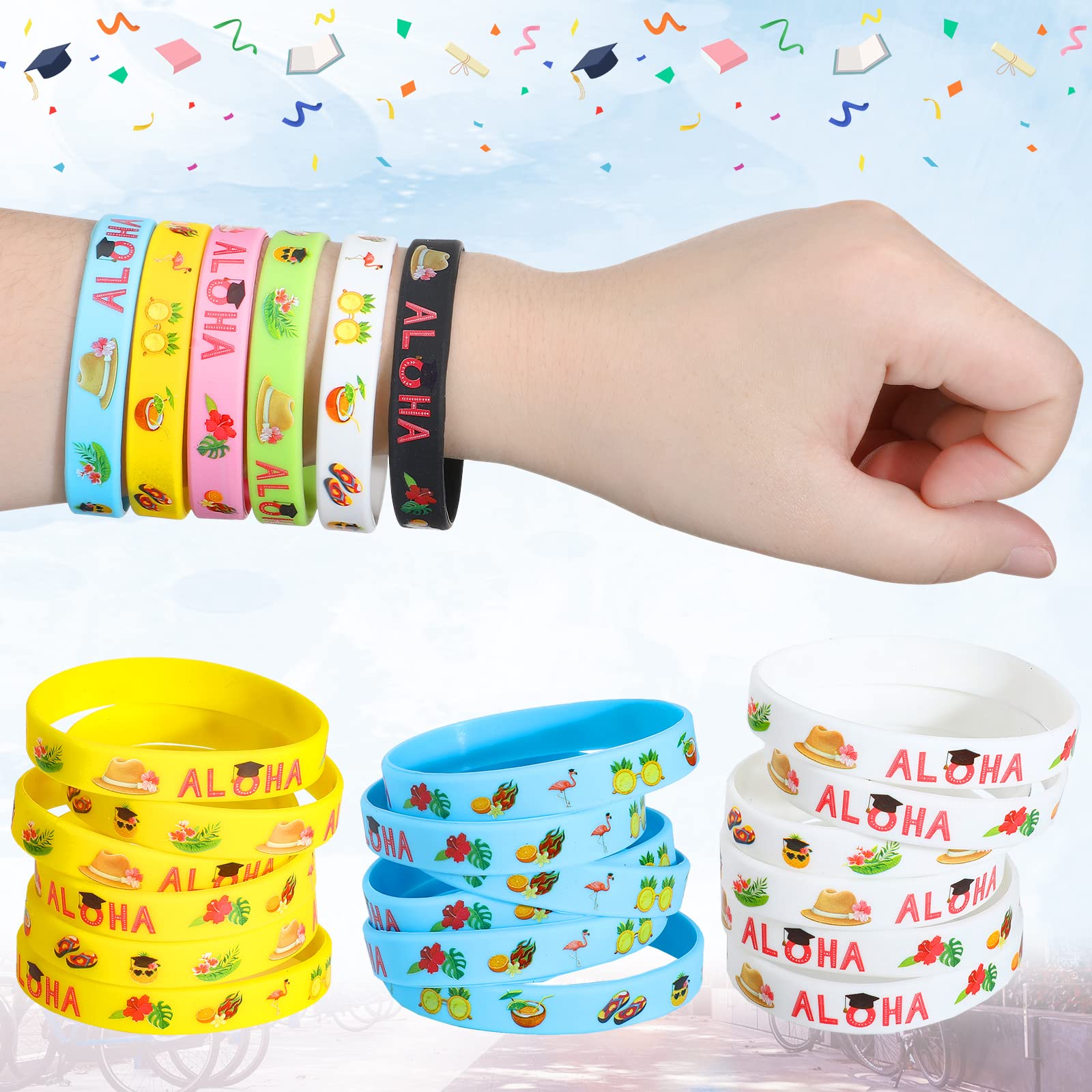 Amazon.co.jp: アロハ 卒業式 ゴム製リストバンド 36個 2023年 卒業式