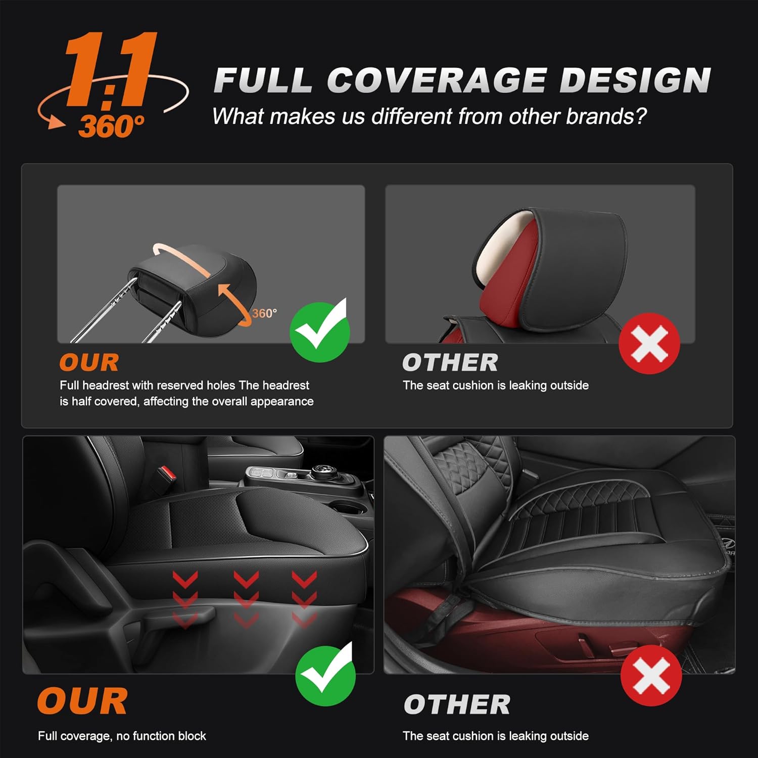 AOMSAZTO Seat Covers for Ford Maverick 2022 2023 2024 2025 2026 Custom Fit Faux Leather Waterproof Car Seats Cover Front Set Black