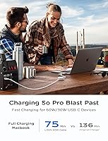 Vista 8 de LISEN Cable retráctil de carga rápida 5 en 1 para iPhone, iPad, Samsung - Cargador de 60 W con puertos USB-C/A para teléfonos, tabletas, blanco