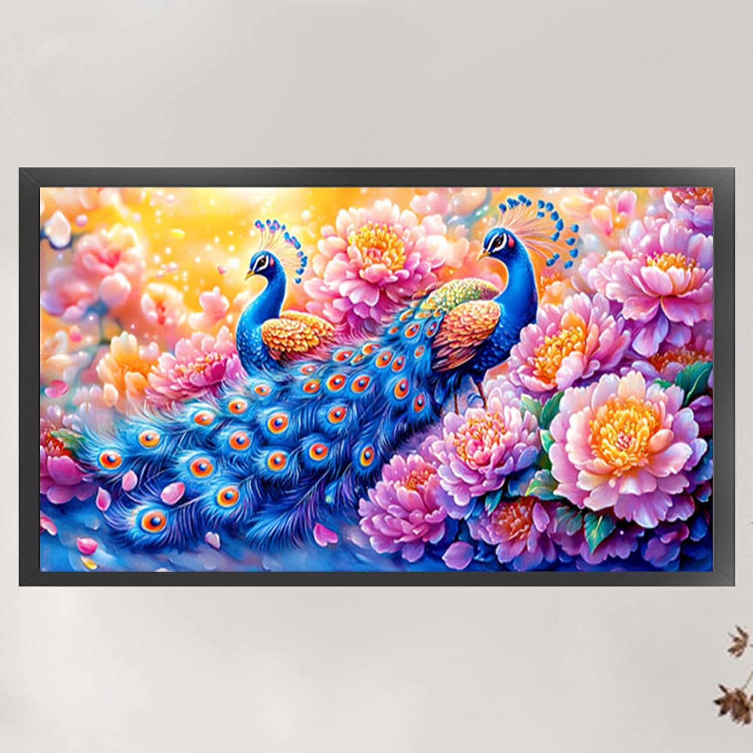 DIY 11CT Peacock Stamped Cross Stitch Kits for Beginners or Adults,11CT Printed Needlepoint Kits Embroidery Kit Crafts 35.43x19.69in for Home Decor