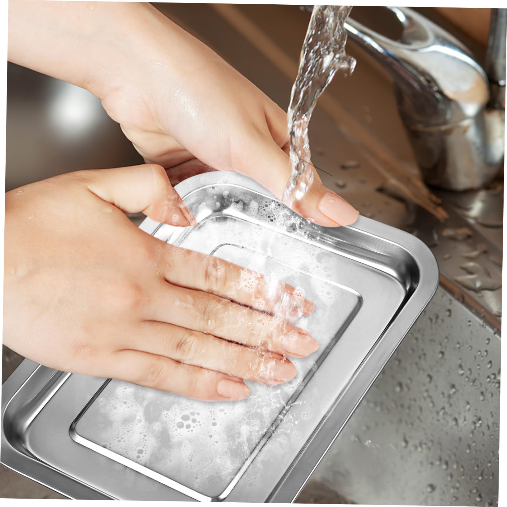VICASKY 10pezzi Teglie per Biscotti in Acciaio Inox Teglie da Forno Antiaderenti Resistenti alle Alte Temperature Bordi Lisci per Cottura Picnic e Feste