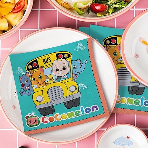 Miniatura 4 de Amscan Servilletas de papel Cocomelon para fiestas, 6.5 x 6.5 pulgadas, multicolor, paquete de 16