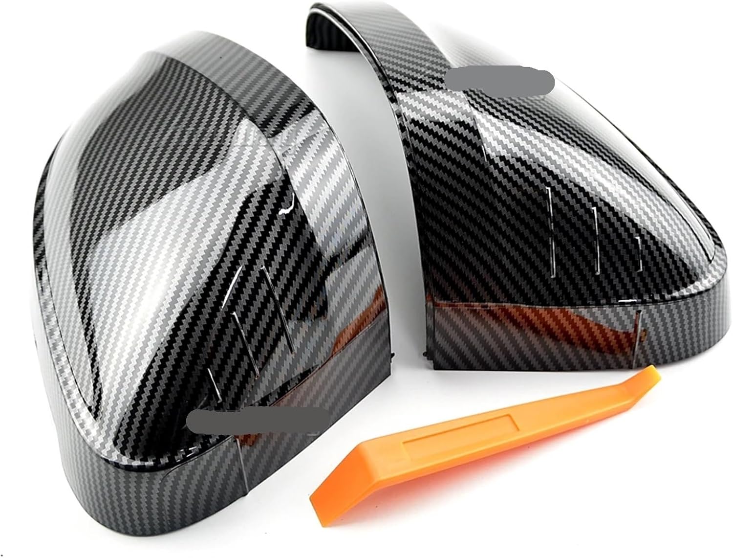 2pcs Glossy Black Side Rear View Rearview Mirror Replace Cap Cover Compatible For Audi A4 S4 RS4 B9 2016-2020 A5 S5 RS5 8W6 Car Styling(With Side Assist-2)