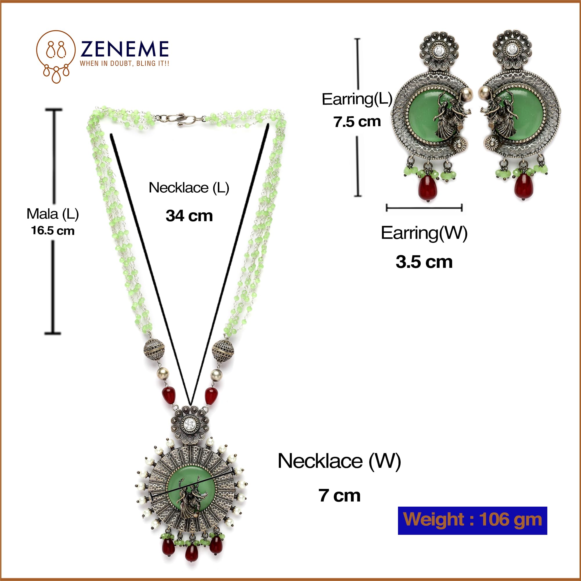 Antique Matte God Krishna Jewellery Set