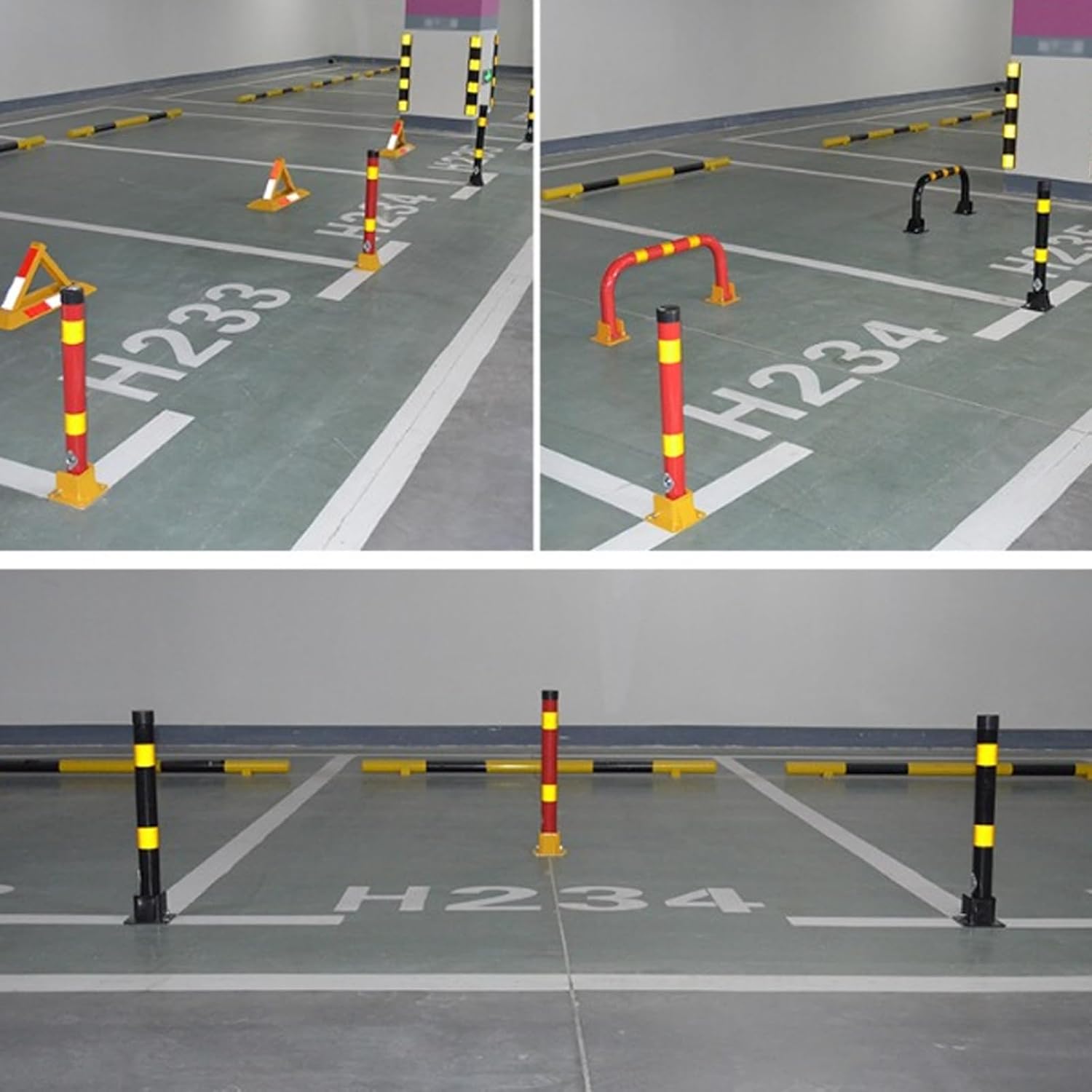 Driveway Security Bollard, Safety Parking Interceptor, Road Traffic Warning & Control Post, for Driveway, Garage, Parking Lot & Road Black