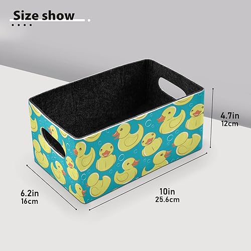 Miniatura 3 de Juego de 2 cestas de almacenamiento de burbujas de goma amarillas (2 unidades), canastas de almacenamiento plegables de fieltro con tela rectangular