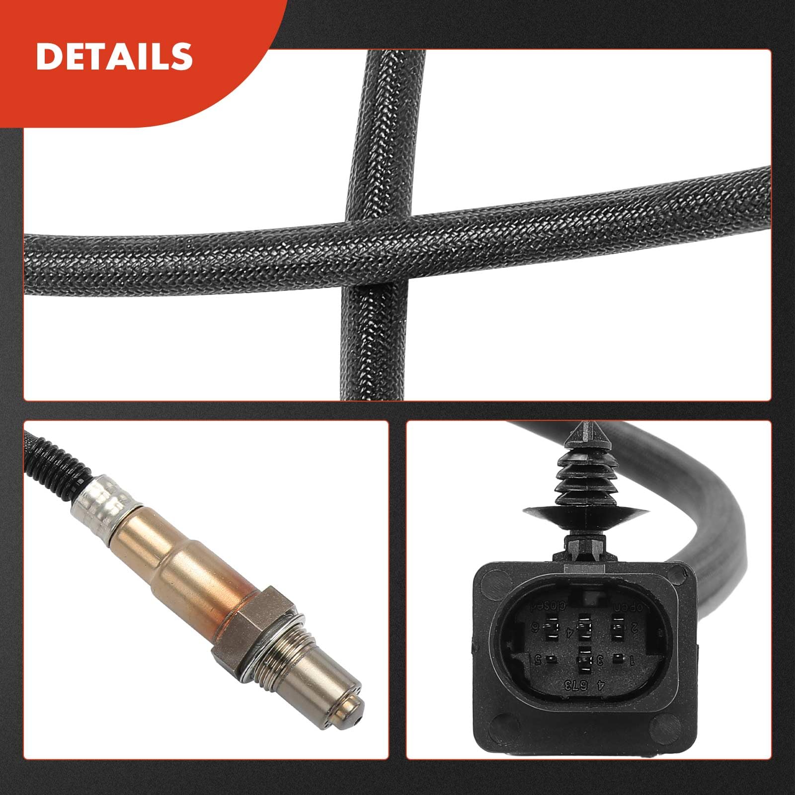 Frankberg Sonda lambda 6 poli Sonda di controllo Prima del catalizzatore Compatibile con Classe C W203 Classe E W211 Classe CLC CL203 CLK C209 Classe S W220 Classe E T-Model S211 Replace# 35427218