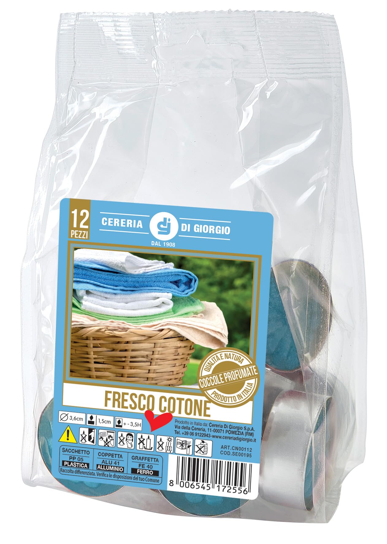 Scented Cotton tealights - 12 Pieces - Allergen