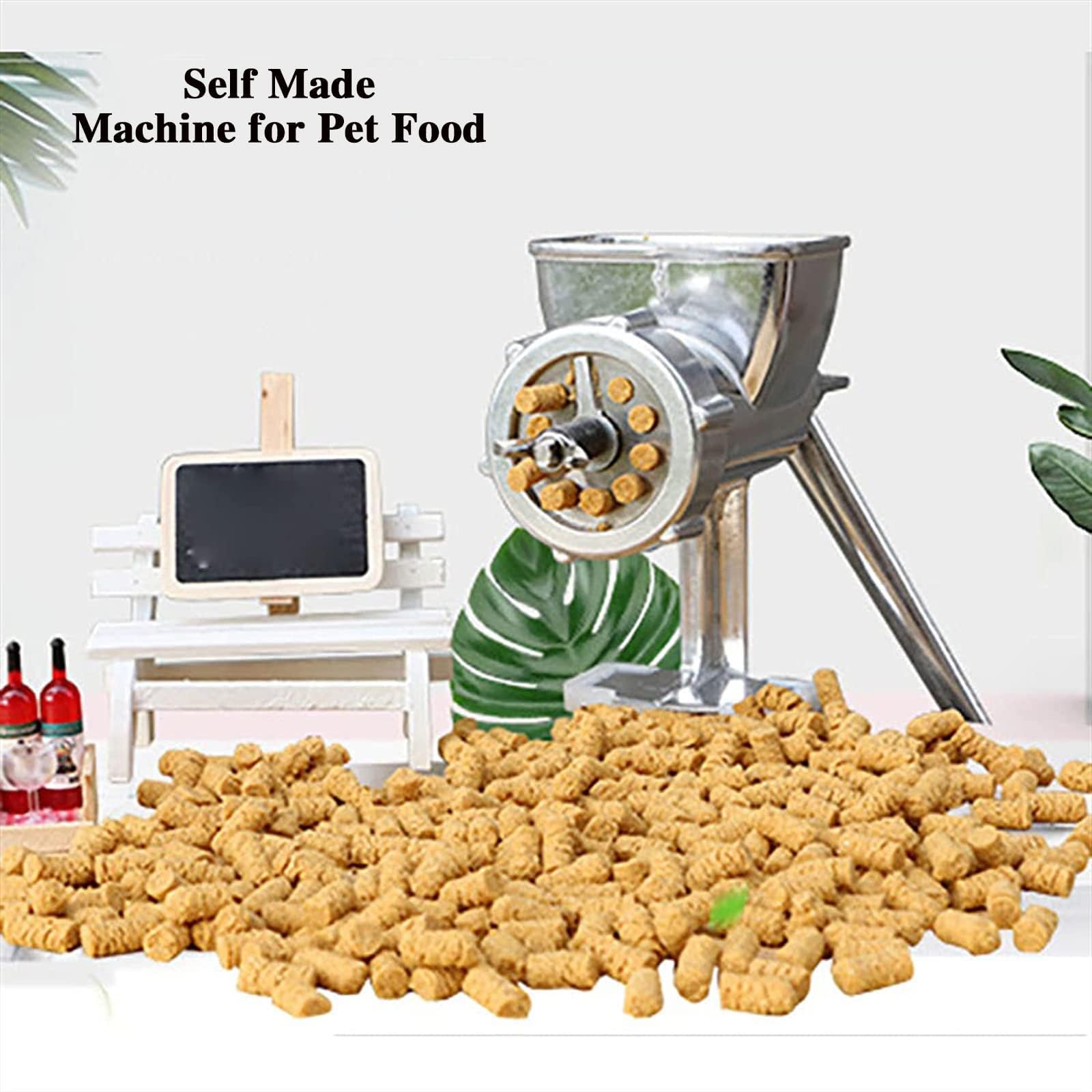 Máquina manual de pellets de alimentos para mascotas con 7 moldes para piensos caseros para perros, gatos, peces, aves de corral y conejos