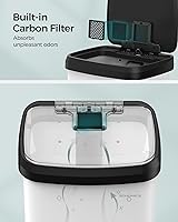 Vista 6 de SONGMICS - Basurero de cocina de acero inoxidable de 18 galones, con tapa que se mantiene abierta y pedal de pie, cierre suave, alto, grande y Negro