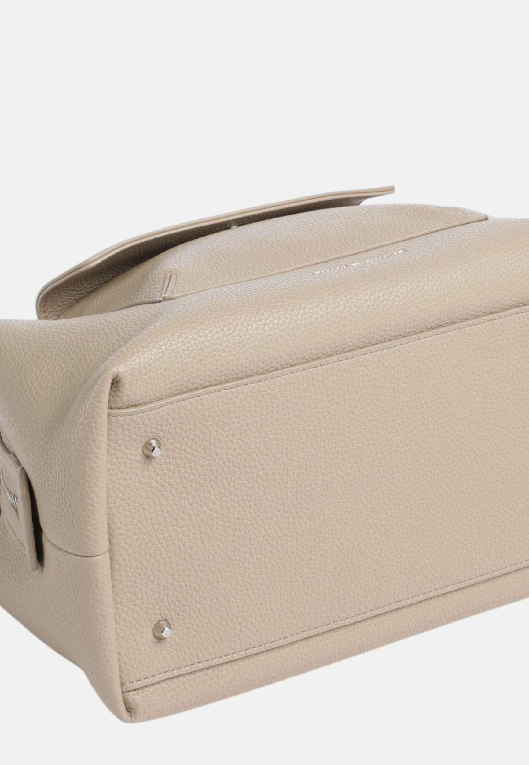Armani Exchange Donna Nicole, Sustainable, Silver Logo, borsa per la spesa frontale, sabbia