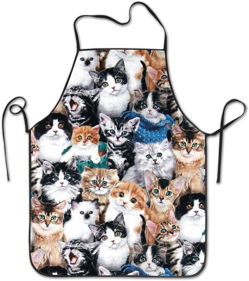 Cute Kitty Cat Baby Personalized Aprons Professional Bib Apron for Women Men Girl Kids Gifts Kitchen Decorations