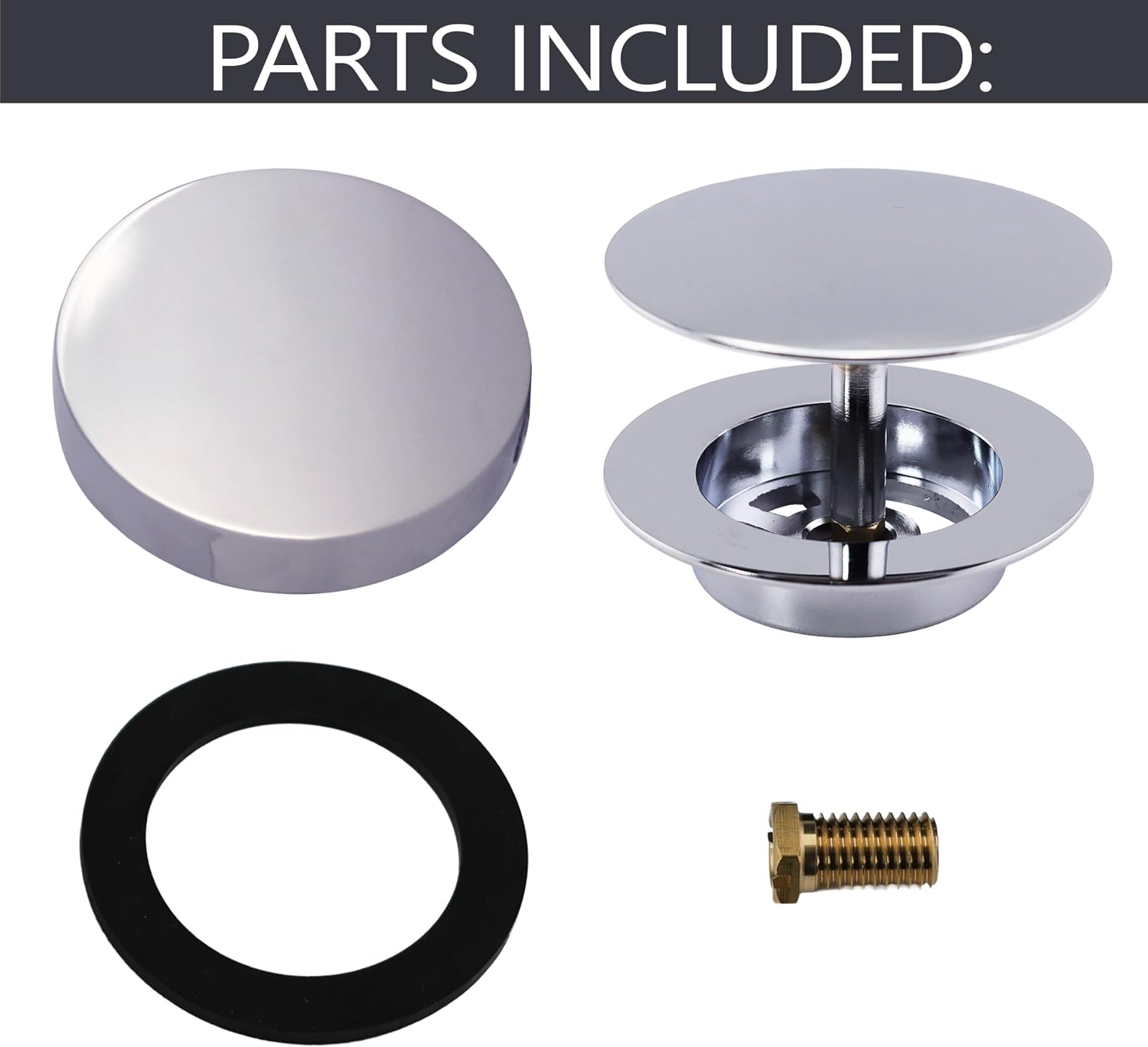 Westbrass D50RE-26 Replacement Trim for Cable Drive Bath Drain Waste and Overflow Assemblies, Fits 1-1/2" Opening, Polished Chrome