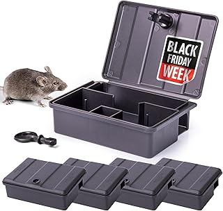 Boite Appat Souris 13,4cm x 9,5cm x 4cm - Lot de 5 Pièces Rectangulaire compacte boîtes pour l'extérieur et l'intérieur