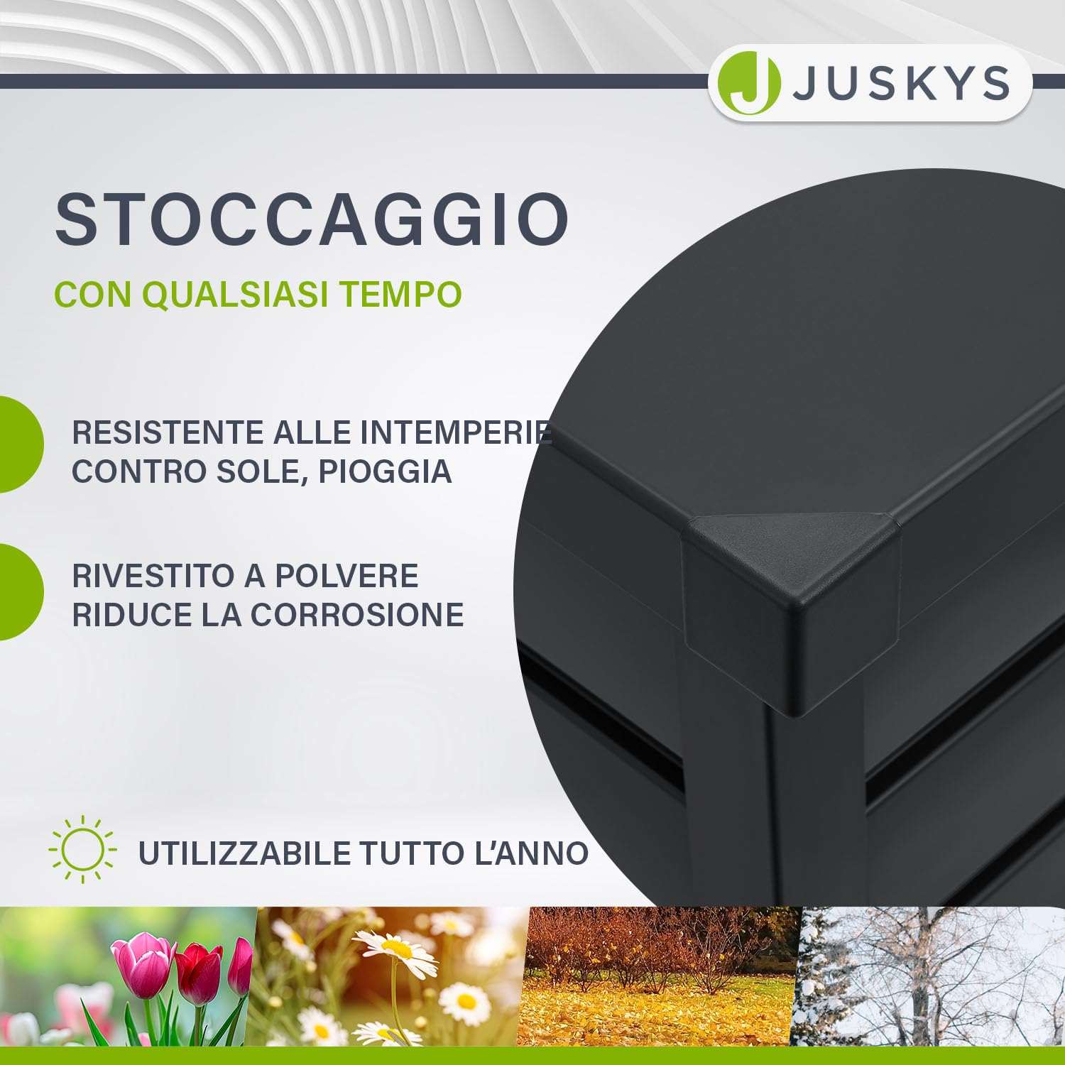 Juskys box di stoccaggio in metallo Limani 380 L – per esterni, impermeabile e chiudibile a chiave – contenitore da giardino per cuscini – antracite