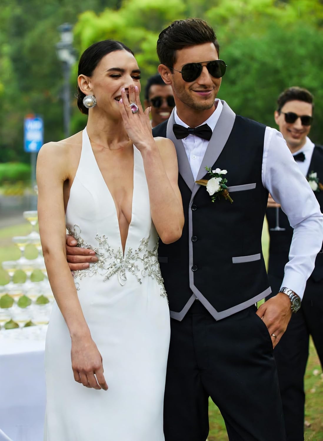 COOFANDY Men's Suit Vest Slim Fit Formal Business Dress Vest Casual Wedding Waistcoat - Image 5