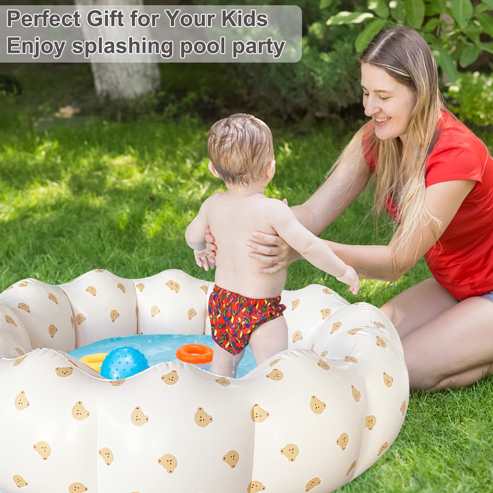 AirSwim Inflatable Paddling Pool, Portable Small Paddling Baby Swimming Pool for Toddlers Ages 0-3 Years Girls and Boys - Image 3