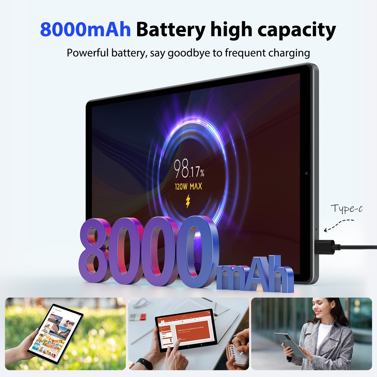 LEVIRTU 10.4 Pollici Android 15 Tablet, 5G WiFi, Tablet in Offerta 36GB RAM+256GB ROM (2TB TF) 2.0GHz Octa-Core, INCELL 2000x1200 FHD, 8000mAh/8+13MP/GPS, con Tastiera+Mouse+Caso(Grigio)