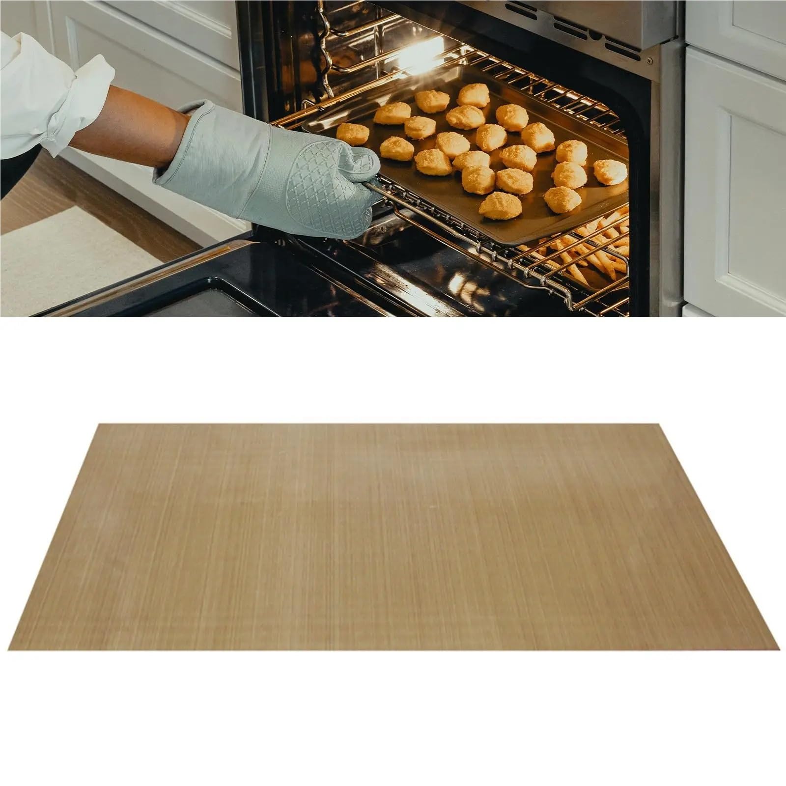 Ofenmatte 5 Stück Backmatten-Blatt, waschbar, rutschfest, Backblech-Einlage, Grillmatte, Luftfritteusen-Einlage, Arbeitsplatten-Schutzmatte
