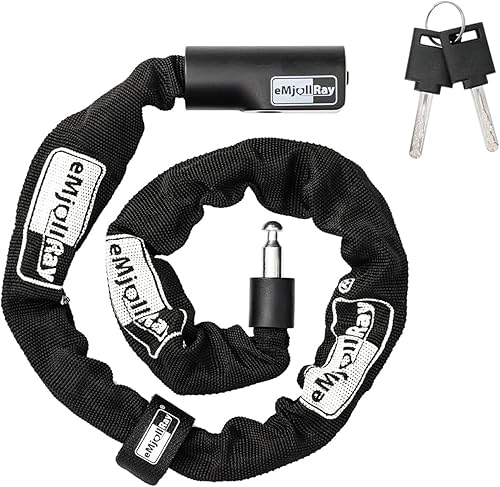 Cerradura de cadena E-Scooter con 2 llaves, cerradura de cadena antirrobo resistente de 2.62 pies, bloqueo de cadena de seguridad para scooters,