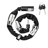 E-Scooter Lock,E-Scooter Chain Lock with 2 Keys,2.62 ft Heavy Duty Anti-Theft Bike Chain Lock,Security Chain Links Lock for E Scooters,Bikes,Motorcycle,Gates(6mm Thick)