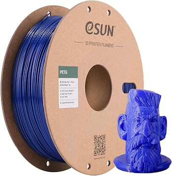 eSUN PETG Filament 1.75mm, 3D Printer Filament PETG, Dimensional Accuracy +/- 0.05mm, 1KG Spool 2.2 LBS 3D Printing Filament for 3D Printers, Solid Blue