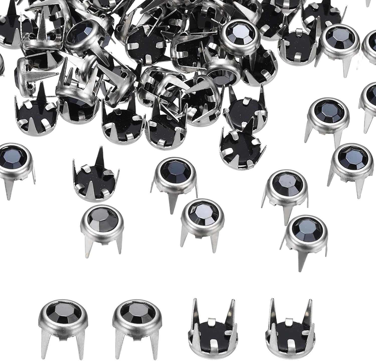 Crystal Rhinestone Rivets Amazon.com: HARFINGTON 110pcs Rhinestone Studs 6mm Round Crystal Rivets ...