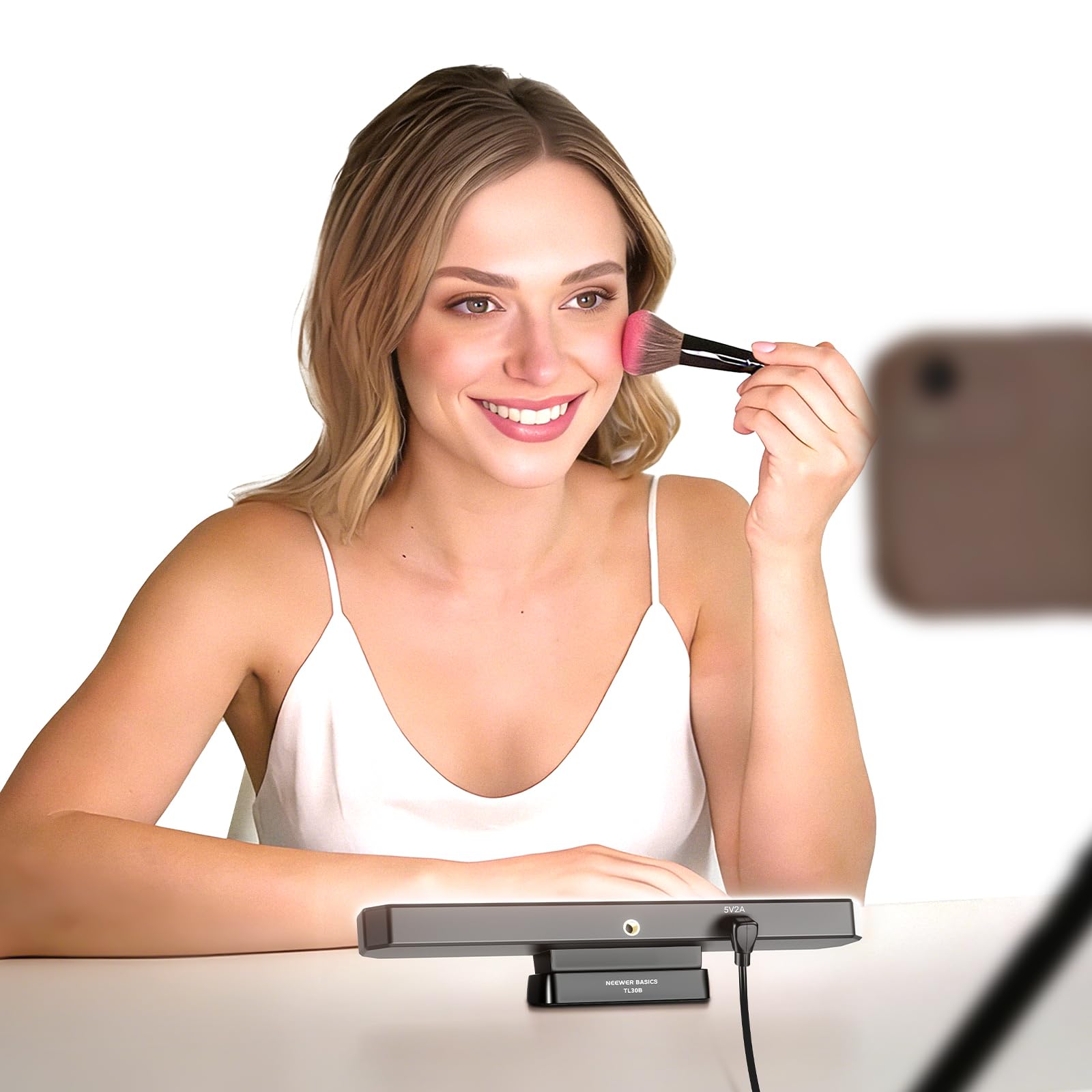 NEEWER Basics LED Kinn Fotolicht CRI95, 6W, zweifarbig, tragbares Tisch Selfie Licht, USB betrieben, für TikTok Streaming, Laptop Videokonferenzen, Stativaufnahmen, Reisen, Makeup, TL30B