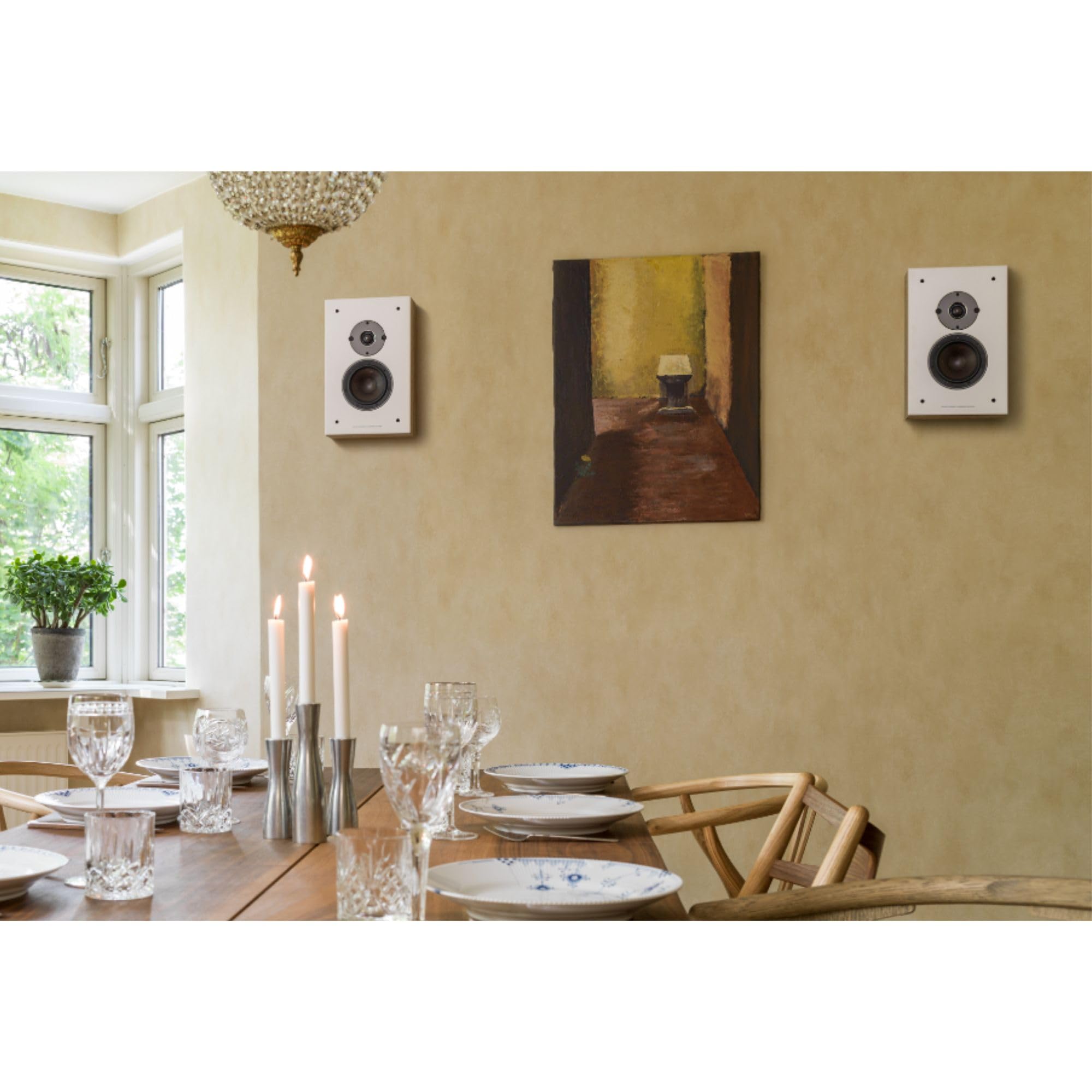 DALI Oberon on-Wall Paire d'enceintes – Parfait pour Les configurations TV et Home cinéma exigeantes, Combine Un Design Mural élégant avec Une Transmission Audio sans Fil avancée et Une optimisation