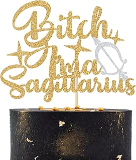 Sagittarius Birthday Cake Topper, Glittery Sagittarius Birthday Cake Decor, 12 Constellation Zodiac Birthday Party Decorations