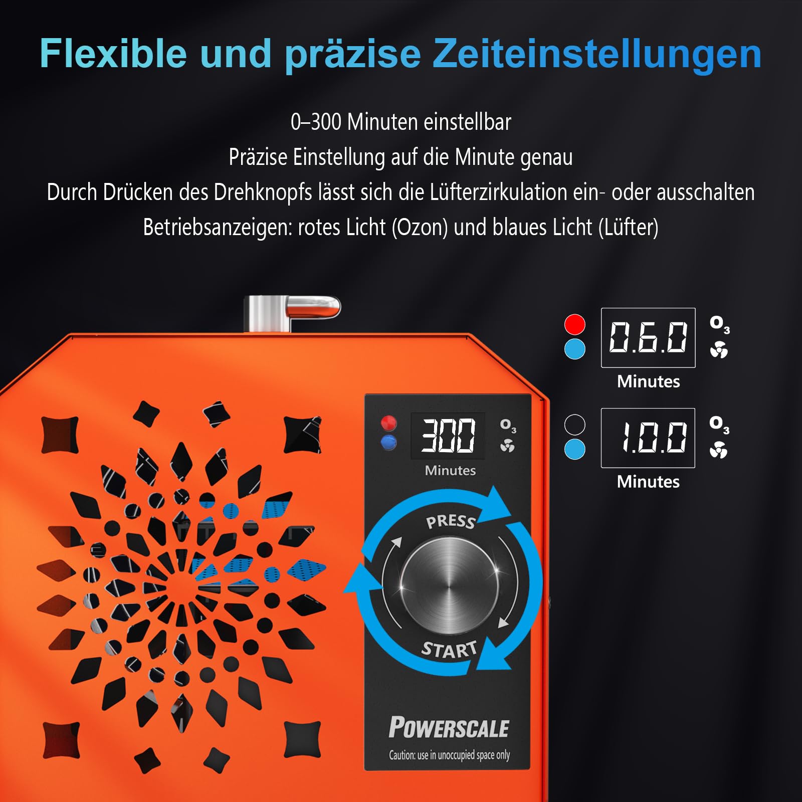 PowerScale OZB3 Gewerblicher Ozongenerator 250.000 mg/h – Industrielles Ozon Luftreiniger Gerät zur Geruchsbeseitigung, Desinfektion & Sterilisation für große Räume & Büros