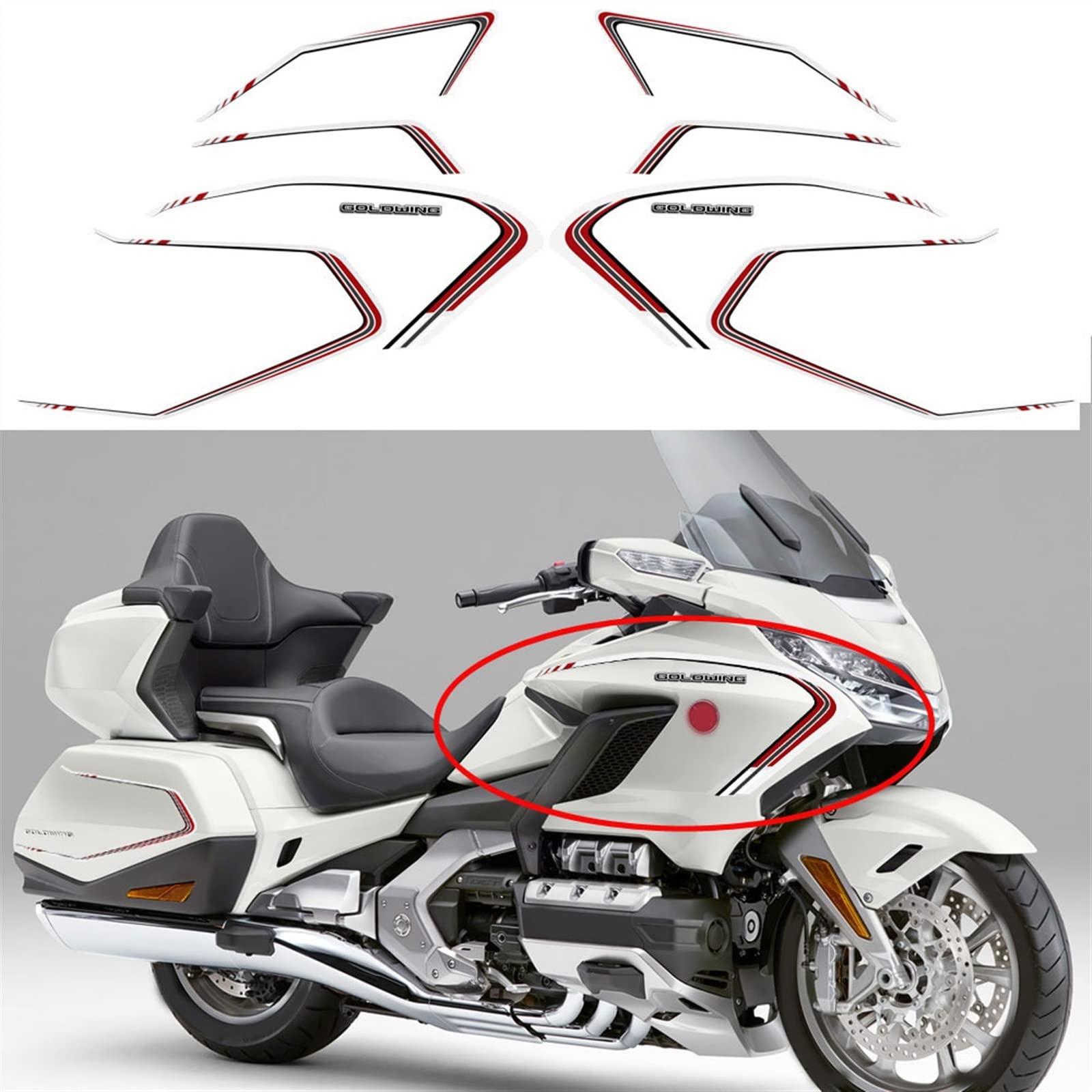 Lot De 2 Autocollants Goldwing 20x5 Cm Argent Brillant | Vinyle 3M Pour Moto, Auto, Caravane