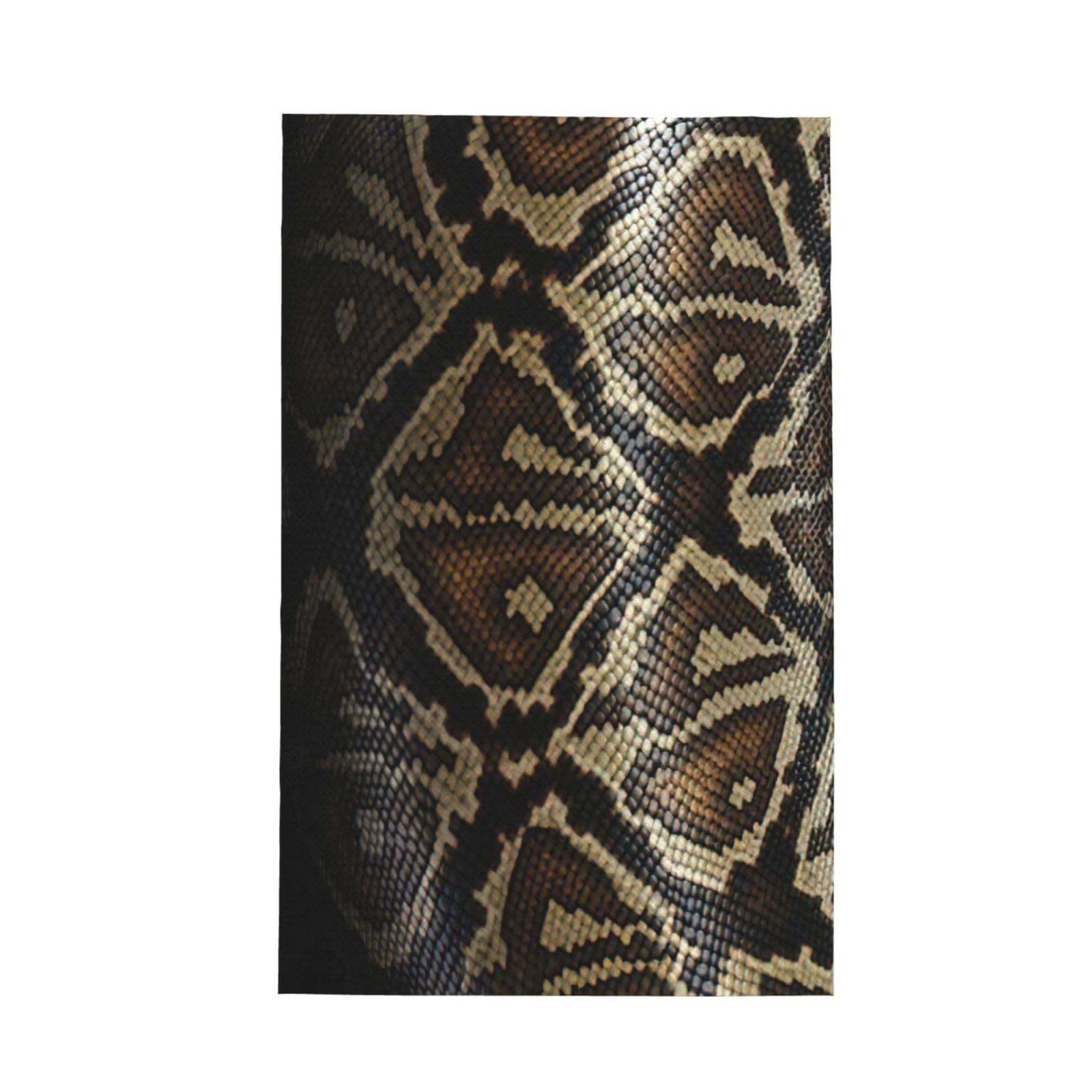 Ckgodgf Black Snake Skin Print Absorbent Waffle Dishcloths,Kitchen Towels With Hanging Loops,Tea Towels.