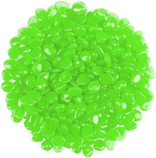 1000PCS Green Long Term Glowing Decorative Stone, Glow in The Dark Rocks Light Perfect Indoor Outdoor Decor Fit for Garden Sidewalk Fish Tank Grass Flower Pots (0.3-04in/0.8-1cm)