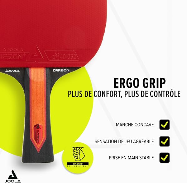 JOOLA Raquette de Tennis de Table Red Carbon Pro/Carbon Control/Carbon X – Raquette de Ping-Pong en Carbone avec Boîte Magnétique - 4