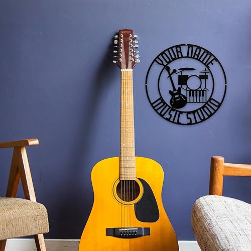 Miniatura 8 de Artsy Woodsy Placa de pared personalizada para sala de música, estudio de grabación, letrero de metal, decoración de cueva para el hogar, regalos