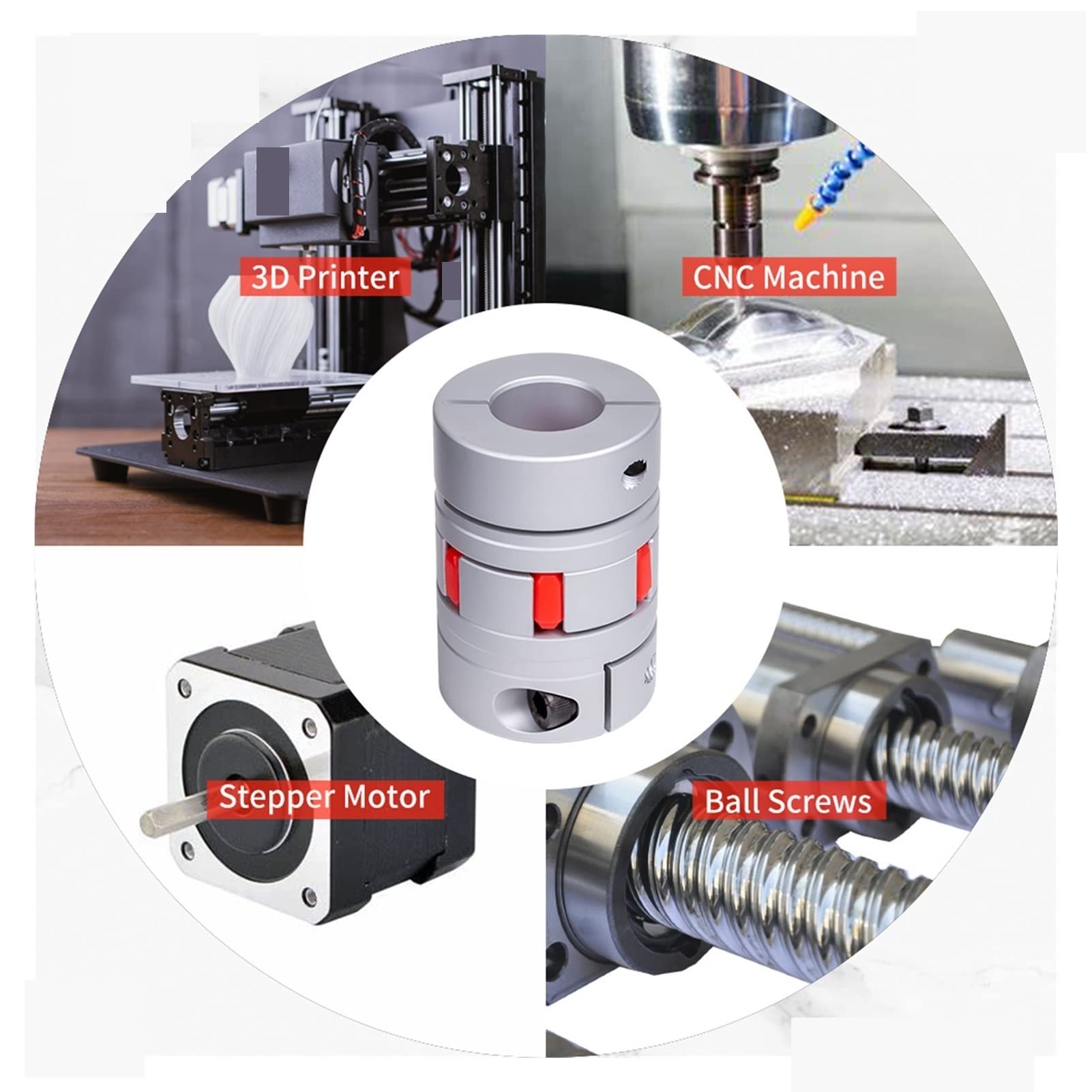 Youngran Aluminiumwellenkupplung, Flexible Spinnenkupplung D45 L66, Wellenkupplungsanschluss for Stepper Motor Servo Motor 3D-Drucker Leisurely (Inner Diameter : 16mm to 18mm)