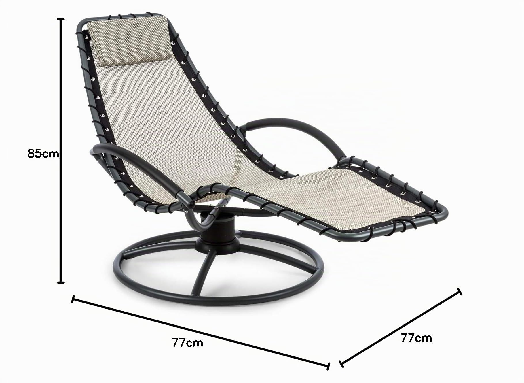 blumfeldt The Chiller - Chaise Longue à Bascule, Construction Stable, Anti-basculement, Surface de Couchage aérée, Facile d'entretien, Résistant aux intempéries en PVC, Ergonomique, Beige
