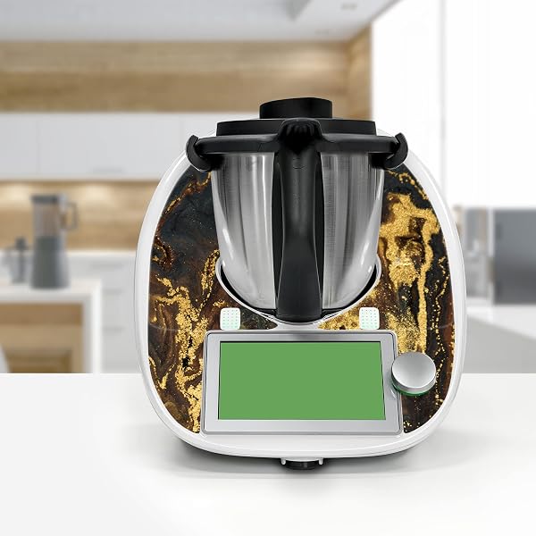 Adesivo protettivo decorativo compatibile con robot da cucina Bimby TM6, accessorio da cucina, impermeabile, autoadesivo RX042 (16 polvere dorata) - 4