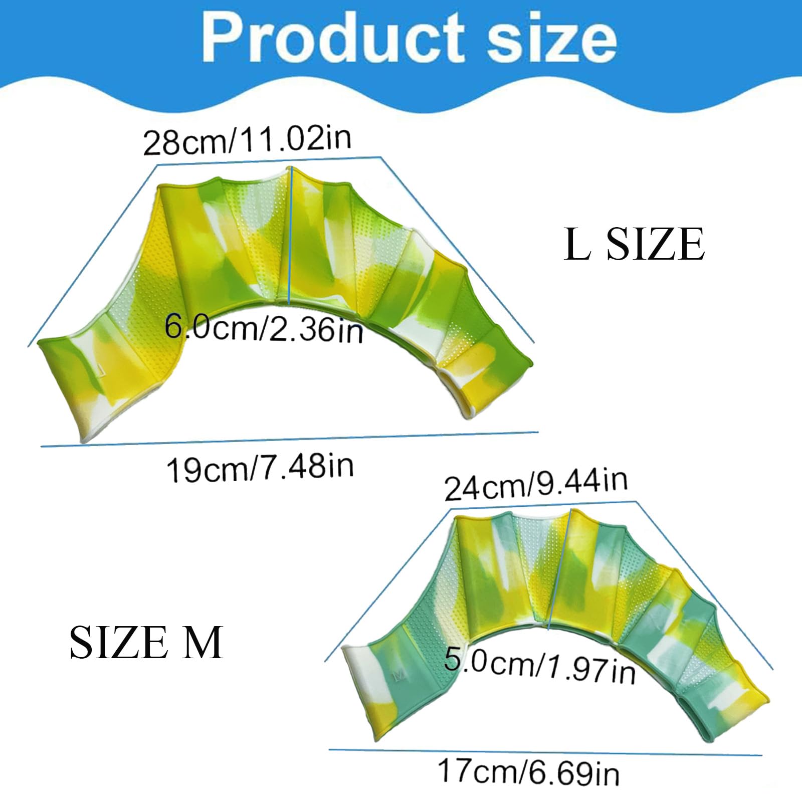 4 Paio Guanti Palmati per Nuoto, Pinne a Mano in Silicone, Guanti da Bagno Webbed, Silicone Palmato Guanti da Nuoto per Donne Uomini, Guanti Acquatici Pinne da Nuoto per Allenamento di Nuoto